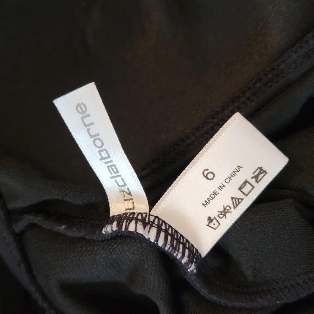 Women's Liz Claiborne Black Cross Chest Ruffle One Piece Swim Suit, Size 6 - Picture 6 of 6